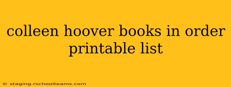 colleen hoover books in order printable list