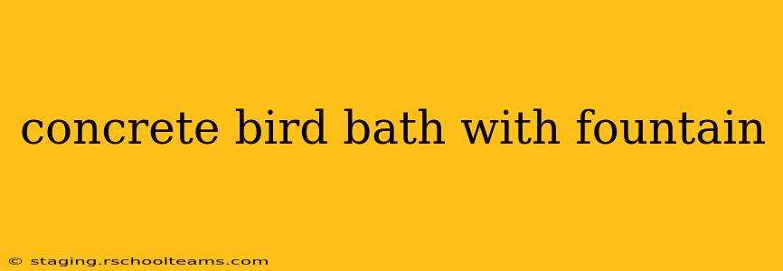 concrete bird bath with fountain