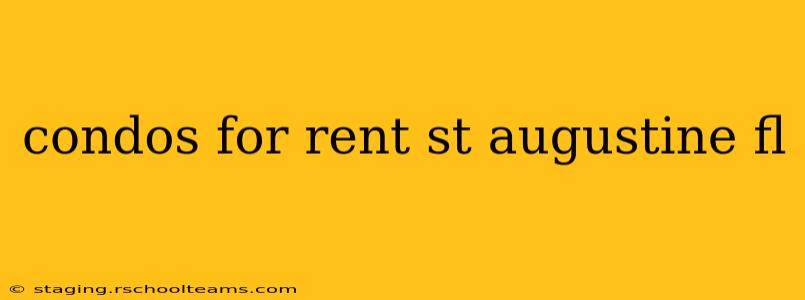 condos for rent st augustine fl
