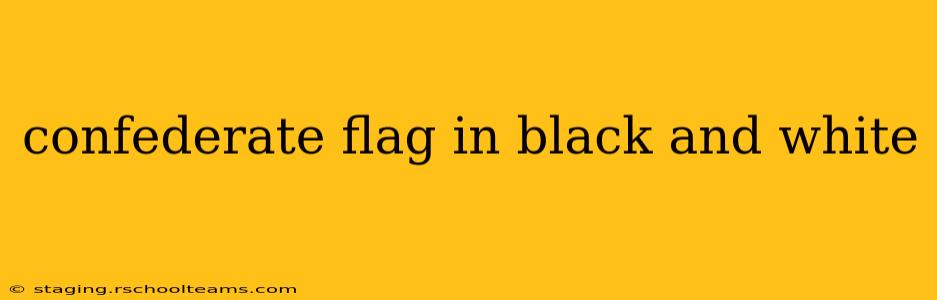 confederate flag in black and white