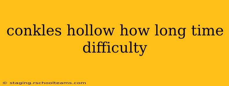 conkles hollow how long time difficulty