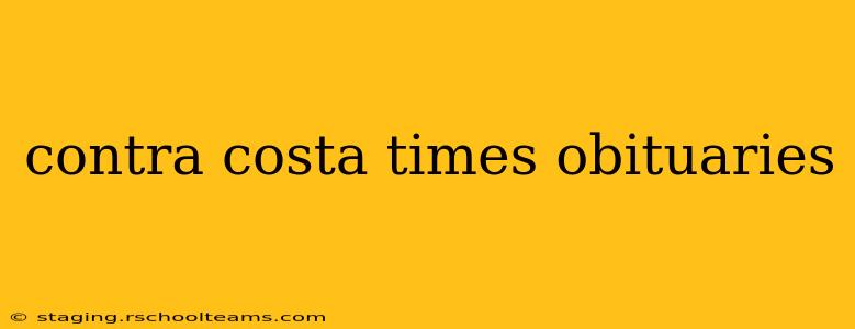 contra costa times obituaries
