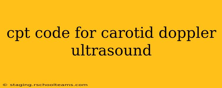 cpt code for carotid doppler ultrasound