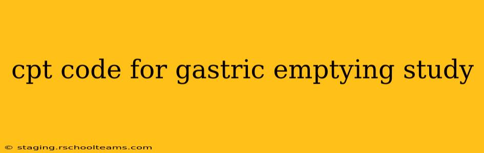 cpt code for gastric emptying study