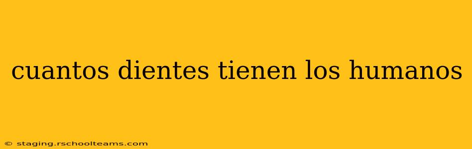 cuantos dientes tienen los humanos