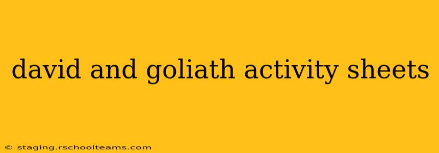 david and goliath activity sheets