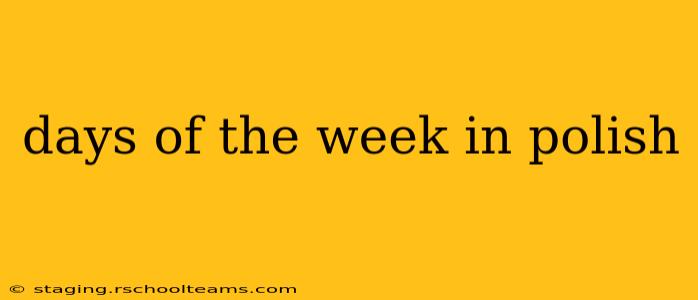 days of the week in polish
