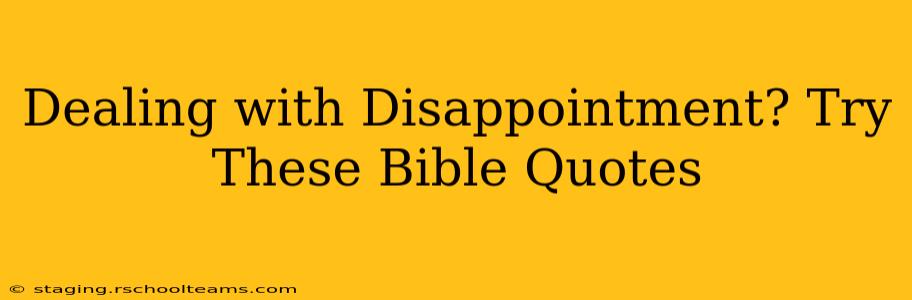 Dealing with Disappointment? Try These Bible Quotes