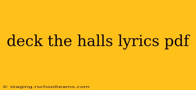 deck the halls lyrics pdf
