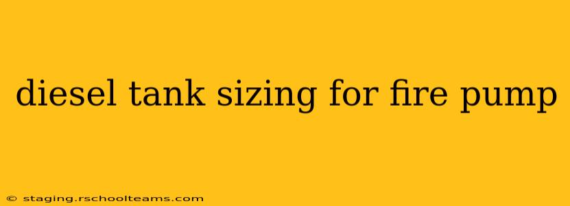 diesel tank sizing for fire pump