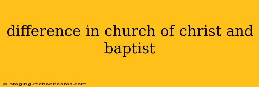 difference in church of christ and baptist