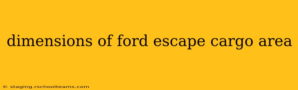 dimensions of ford escape cargo area