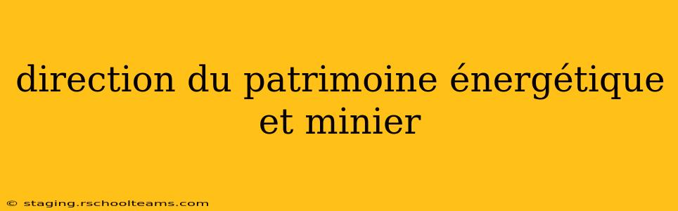 direction du patrimoine énergétique et minier