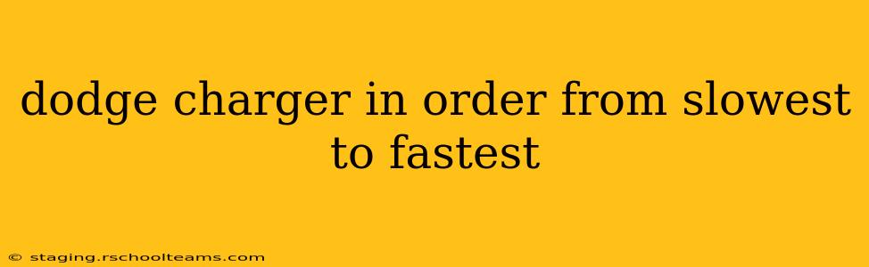 dodge charger in order from slowest to fastest