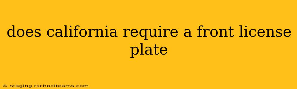 does california require a front license plate