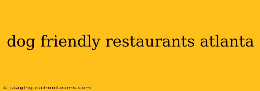 dog friendly restaurants atlanta