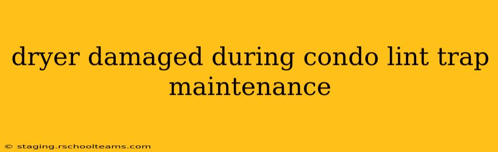 dryer damaged during condo lint trap maintenance