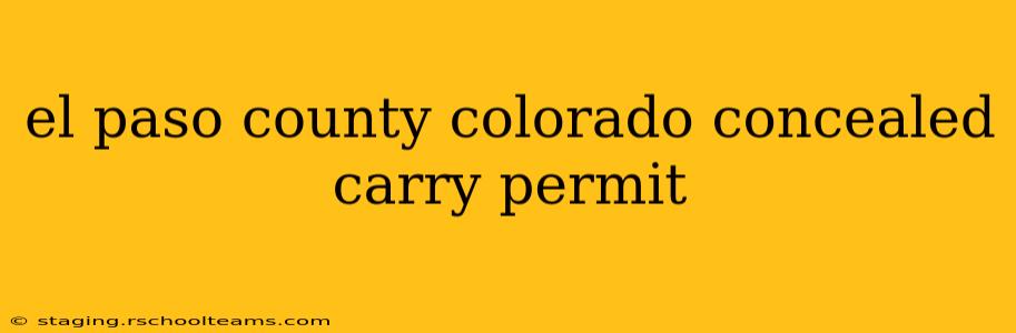 el paso county colorado concealed carry permit