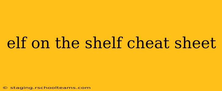elf on the shelf cheat sheet