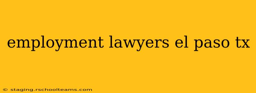 employment lawyers el paso tx