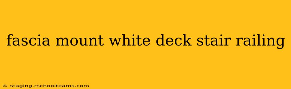 fascia mount white deck stair railing