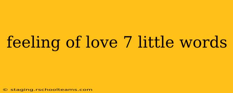 feeling of love 7 little words