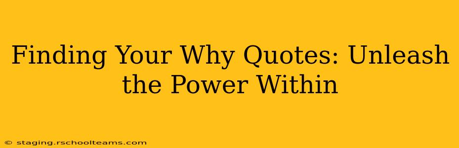 Finding Your Why Quotes: Unleash the Power Within