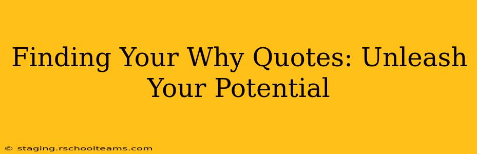 Finding Your Why Quotes: Unleash Your Potential