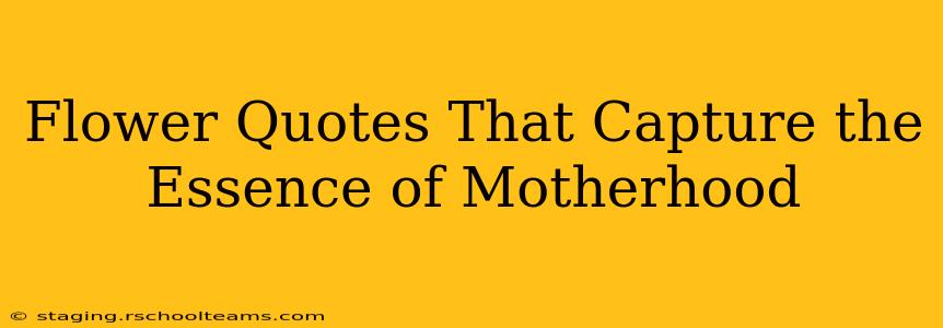 Flower Quotes That Capture the Essence of Motherhood