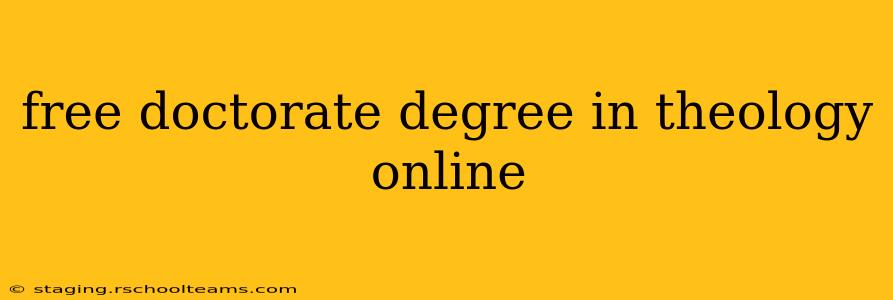 free doctorate degree in theology online