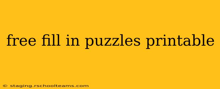 free fill in puzzles printable