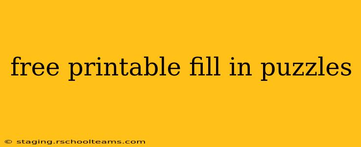 free printable fill in puzzles