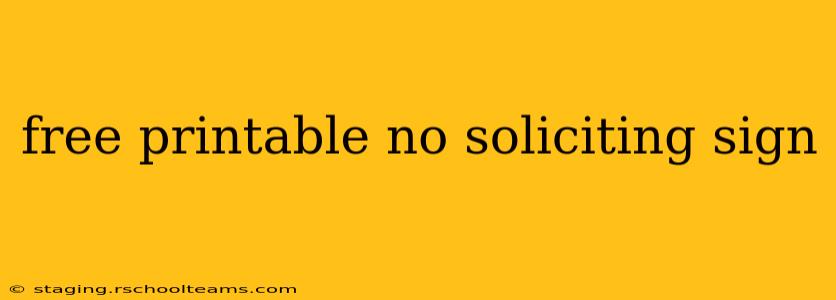 free printable no soliciting sign