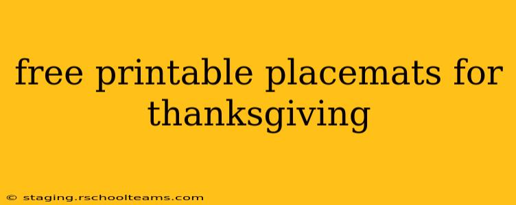 free printable placemats for thanksgiving
