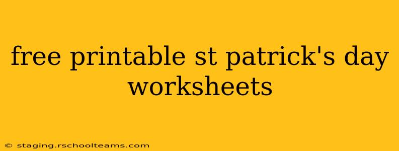 free printable st patrick's day worksheets