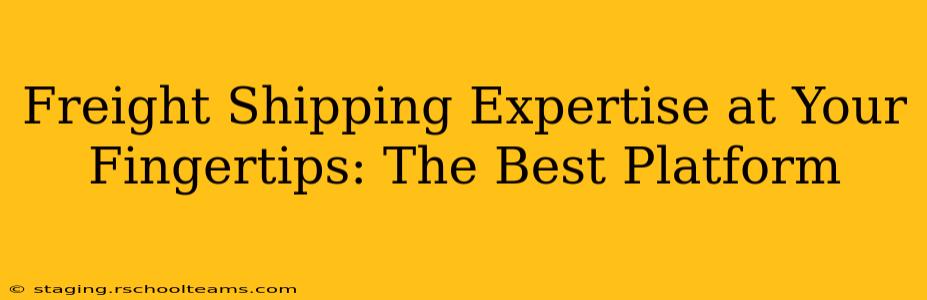 Freight Shipping Expertise at Your Fingertips: The Best Platform