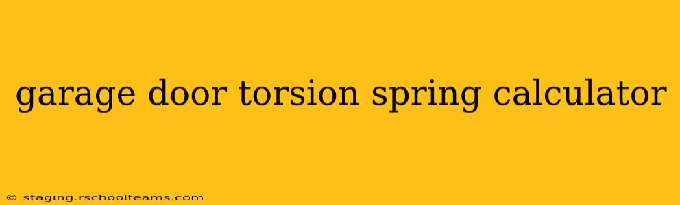 garage door torsion spring calculator