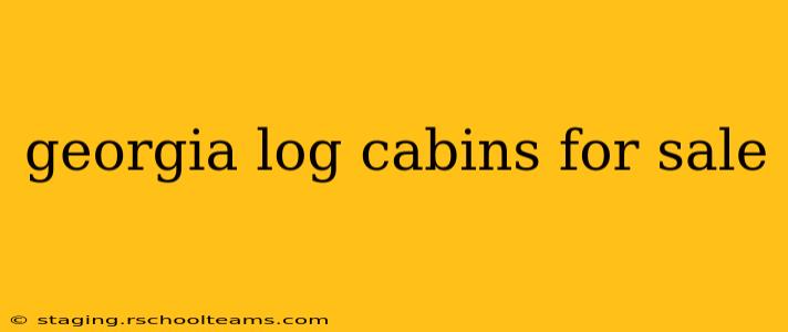 georgia log cabins for sale