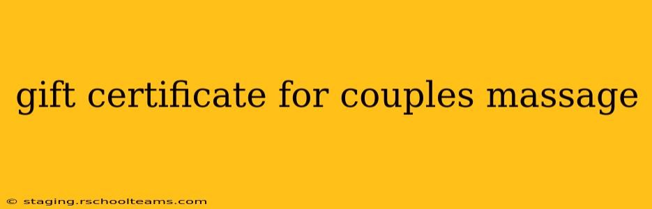 gift certificate for couples massage