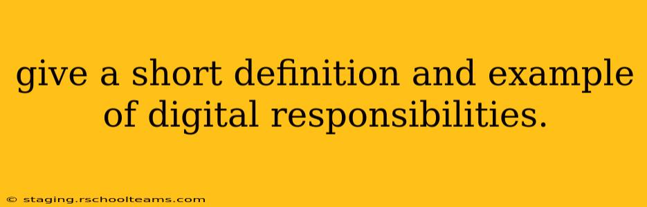 give a short definition and example of digital responsibilities.