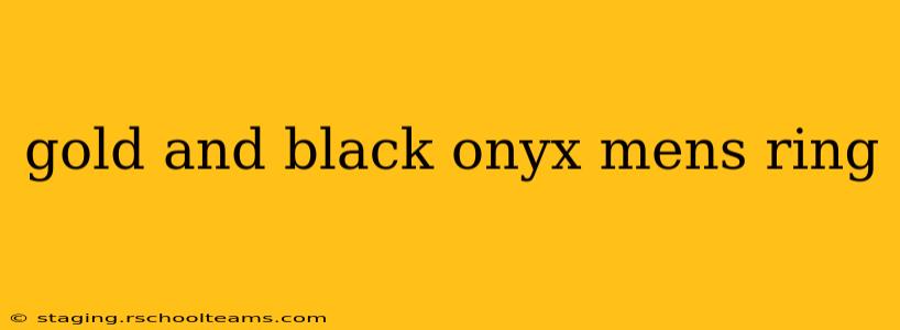 gold and black onyx mens ring