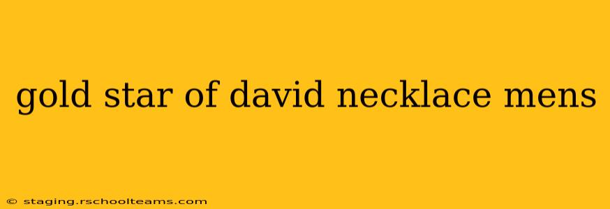 gold star of david necklace mens