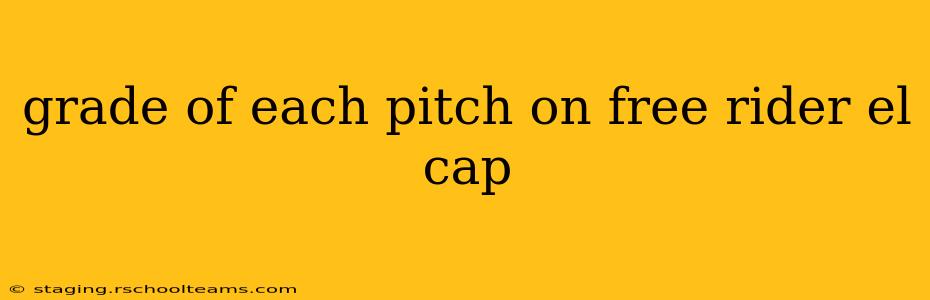 grade of each pitch on free rider el cap