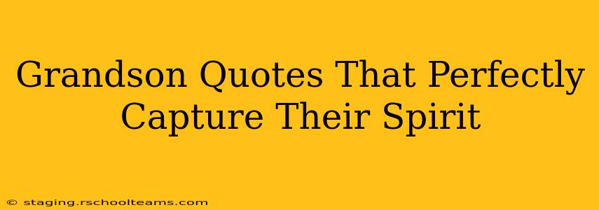 Grandson Quotes That Perfectly Capture Their Spirit