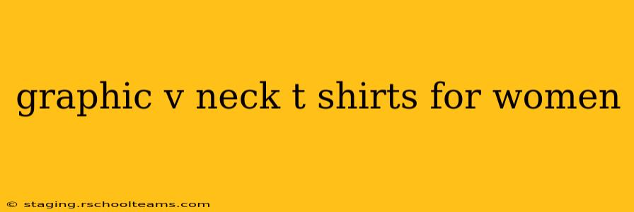 graphic v neck t shirts for women