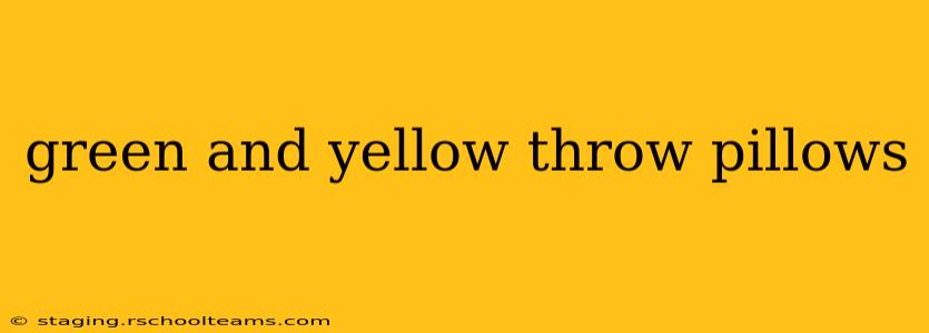 green and yellow throw pillows
