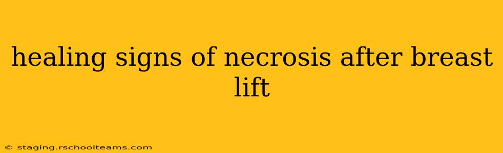 healing signs of necrosis after breast lift