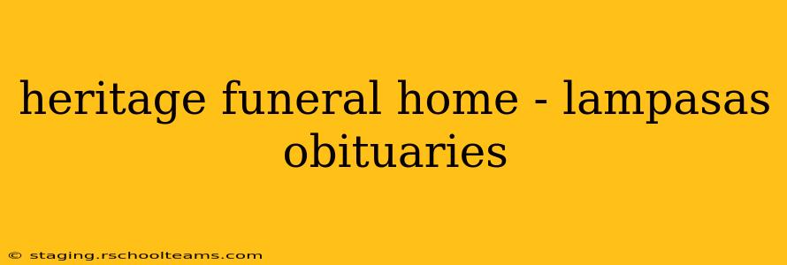 heritage funeral home - lampasas obituaries