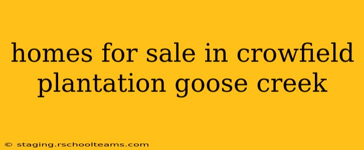 homes for sale in crowfield plantation goose creek