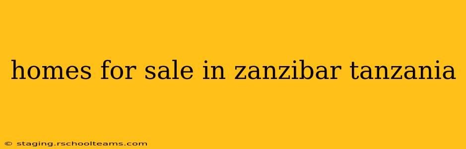homes for sale in zanzibar tanzania